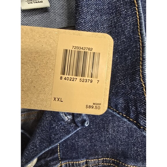 Levi’s Jean Jacket Trucker Men XXL Blue Dark Wash Cotton Stretch - Picture 4 of 8